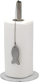 Soporte papel cocina pez cromado acrílico