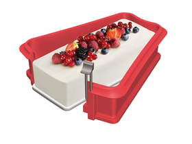 Molde rectangular desmontable 24cm con plato de cerámica