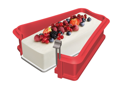 Molde rectangular desmontable 24cm con plato de cerámica