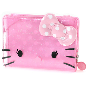 Cartera transparente de color rosa Hello Kitty