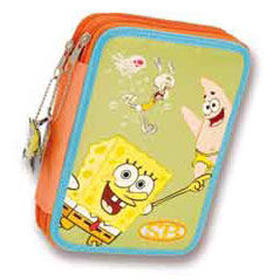 Estuche doble completo de color verde de Bob Esponja
