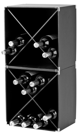 Botellero Twin (2 unidades) para 32 botellas de color negro