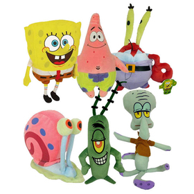 Pack de Peluches compañeros de Bob Esponja 19 cm Pack de Peluches compañeros de Bob Esponja 19 cm