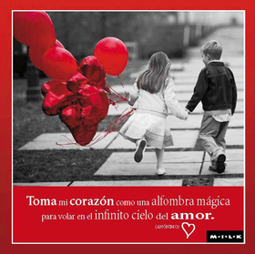 Felicitación MILK de amor -Toma mi corazón...