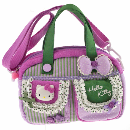 Mini bolsa de la Hello Kitty verde y lila