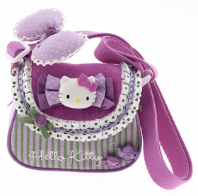 Mini bandolera de la Hello Kitty, verde y lila