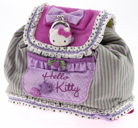 Mochila de la Hello Kitty, verde y lila