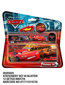Blister set papelería Cars 6 piezas