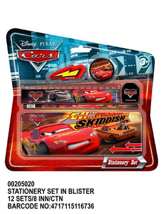 Blister set papelería Cars 6 piezas