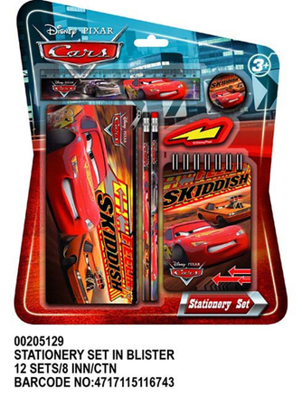 Blister set papelería Cars 7 piezas