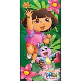 Toalla Botas y Dora Exploradora de color verde 70x140cm