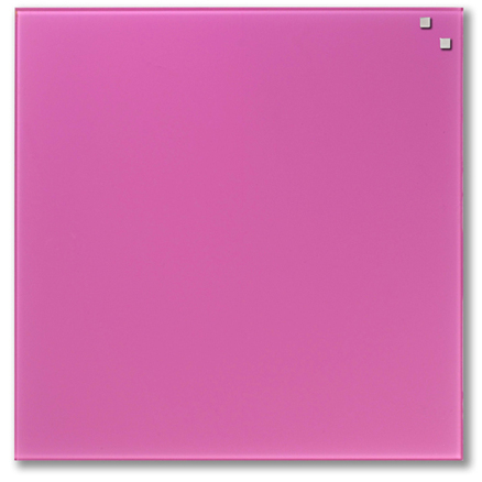 Pizarra Cristal Magnética Rosa Claro 45X45