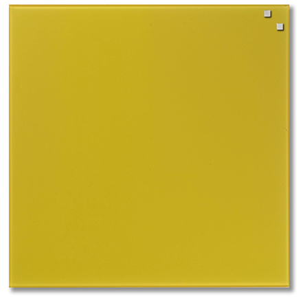 Pizarra Cristal Magnética Amarillo 45X45