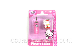 Colgante para el móvil Hello Kitty rojo sentada