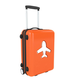 Maleta trolley Airplane de color naranja