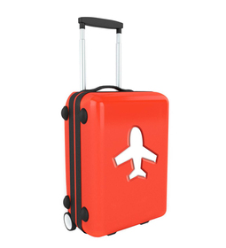 Maleta trolley Airplane de color rojo