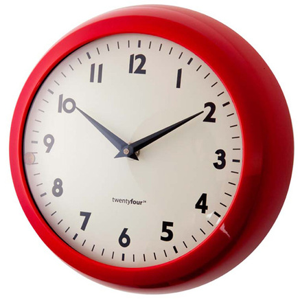 Reloj pared 1950 s de color rojo utiliza 1 pila AA