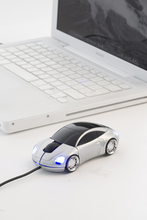 Ratón USB Sports Car plateado