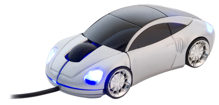 Ratón USB Sports Car plateado