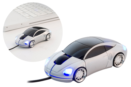 Ratón USB Sports Car plateado