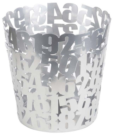Papelera 123 plateado de metal