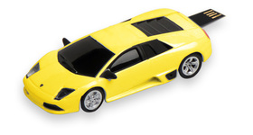 USB 4GB en forma de coche murciélago Lamborghini de color amarillo