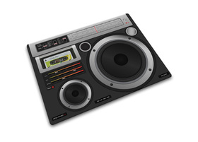 Tabla de cortar de vidrio endurecido radiocassette Boombox Tabla de cortar de vidrio endurecido radiocassette Boombox