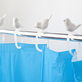 Ganchos cortina ducha Peeking Birds