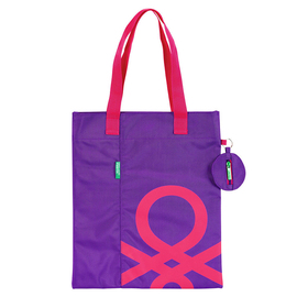 Bolso Benetton de color violeta shopping