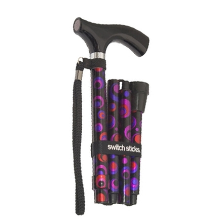 Bastón plegable para andar Circulos negro