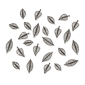 Hojas Natura adhesivas para la pared (24 unidades) de color espresso