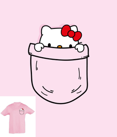 Camiseta para niños bolsillo gatita