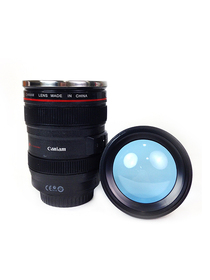 Taza con forma de objetivo Canon Caniam con termo