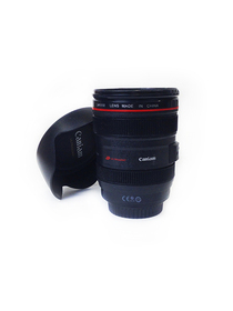 Taza con forma de objetivo Canon Caniam con tapa bol