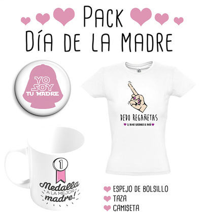Pack camiseta para mamá 4 con espejo y taza