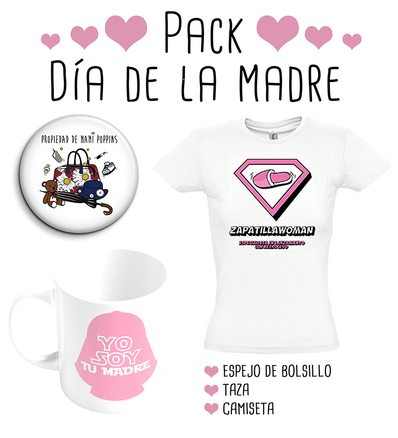 Pack camiseta para mamá 6 con espejo y taza
