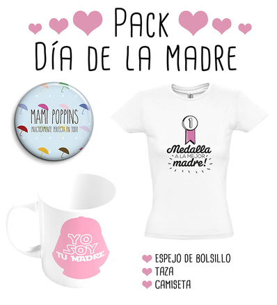 Pack camiseta para mamá 7 con espejo y taza