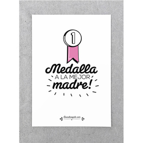 Lámina original medalla a la mejor madre Lámina original medalla a la mejor madre