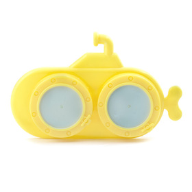 Caja para lentillas en forma de submarino amarillo