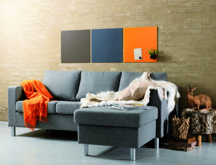 Pizarra Cristal Magnética Naranja 45X45