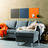 Pizarra Cristal Magnética Naranja 45X45