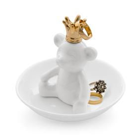 Porta anillos The King blanco de porcelana